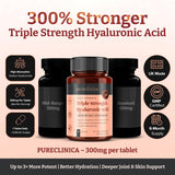 pureclinica Hyaluronic Acid 300mg supplement bottle side view