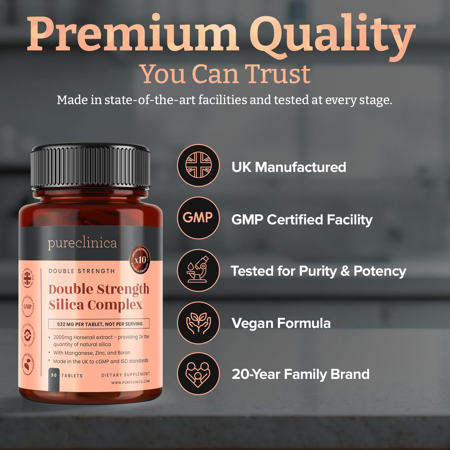 pureclinica Multimineral Supplement tablets in a hand