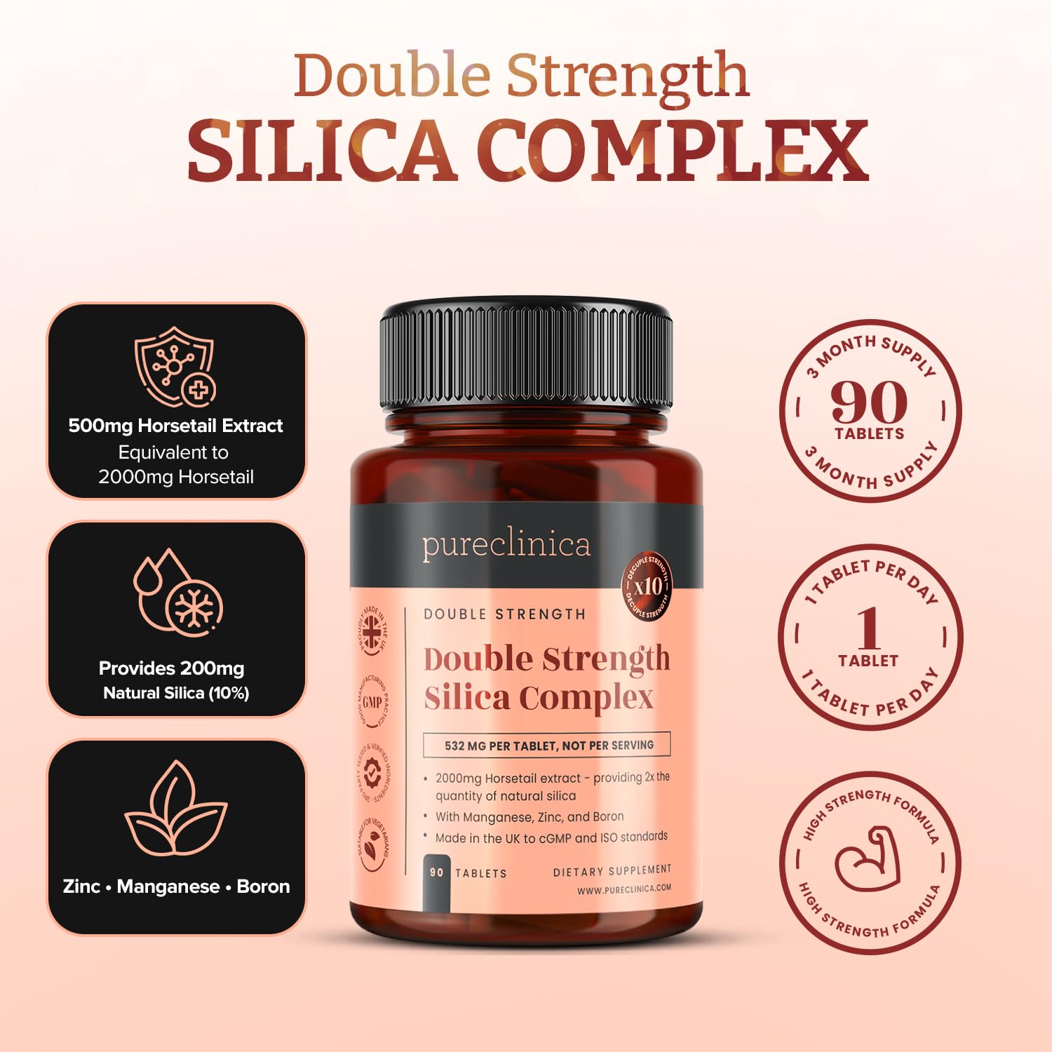 pureclinica Multimineral Supplement tablets on a wooden surface