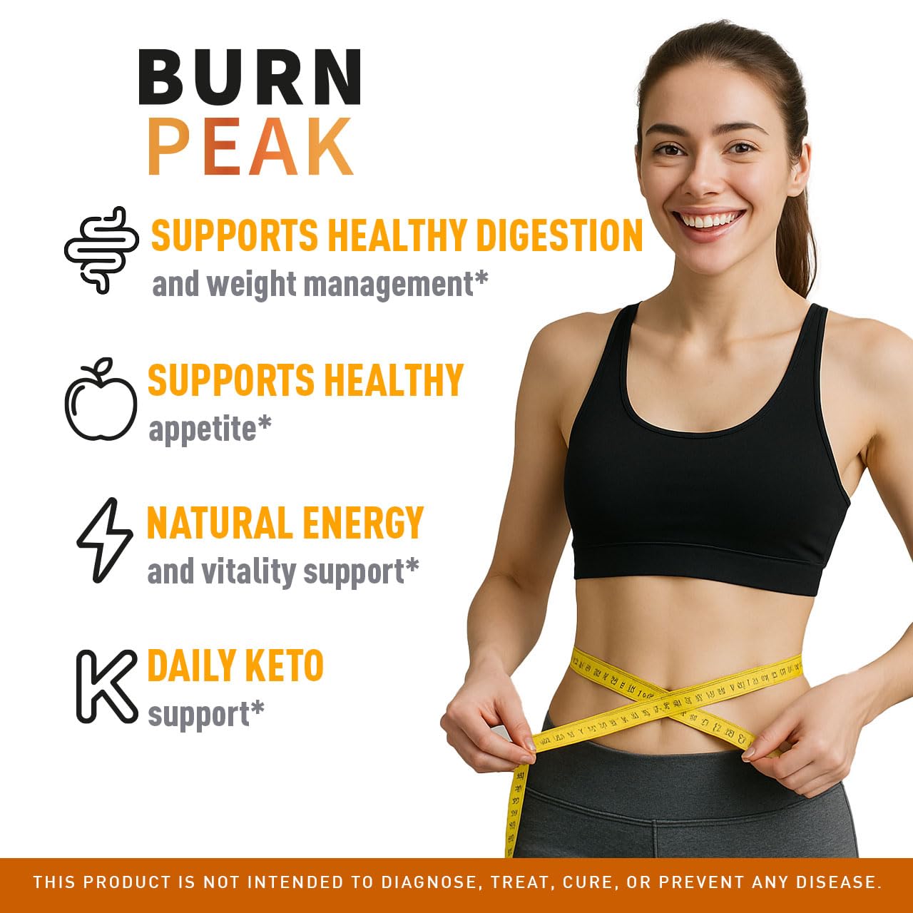 PureFight4U Burn Peak Daily Supplement 60 Capsules back view