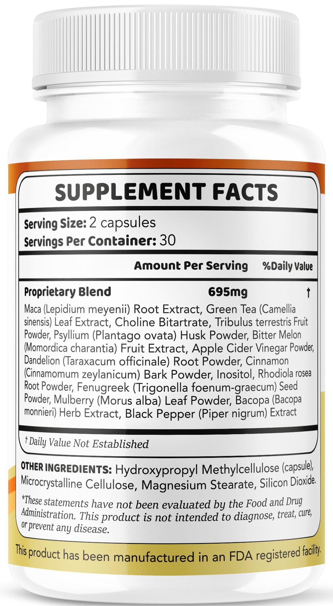 PureFight4U Burn Peak Daily Supplement 60 Capsules label close-up