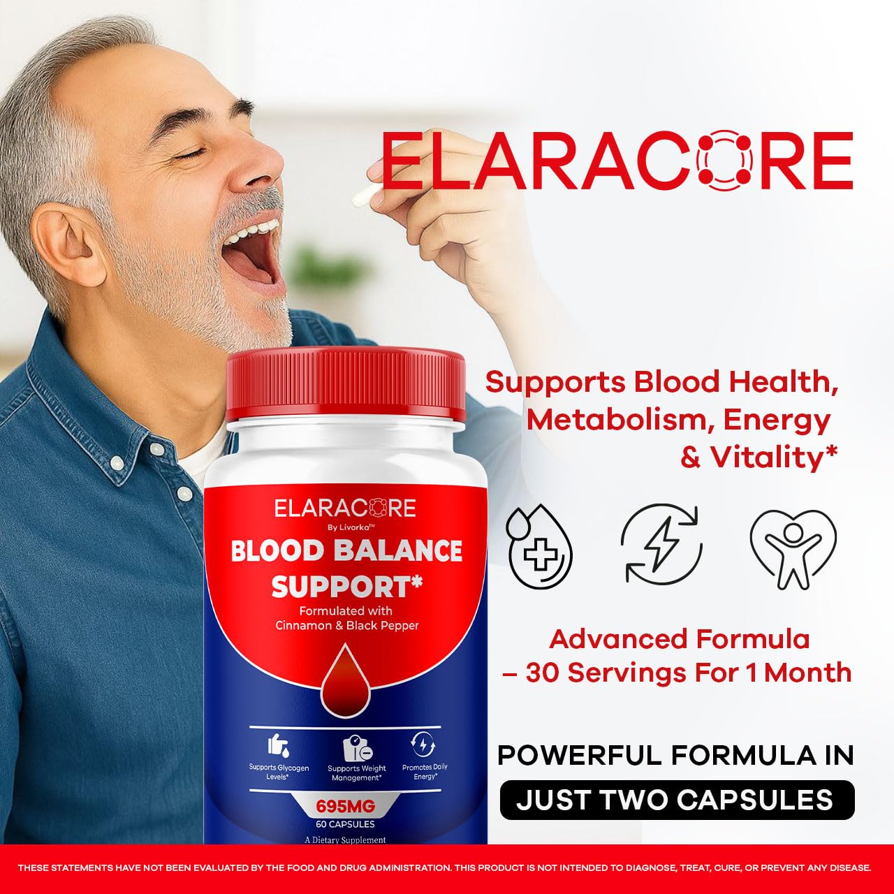 PureFight4U Elaracore Balance Support Capsules side view