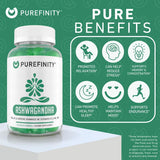 PUREFINITY Ashwagandha Gummies back view with ingredient list