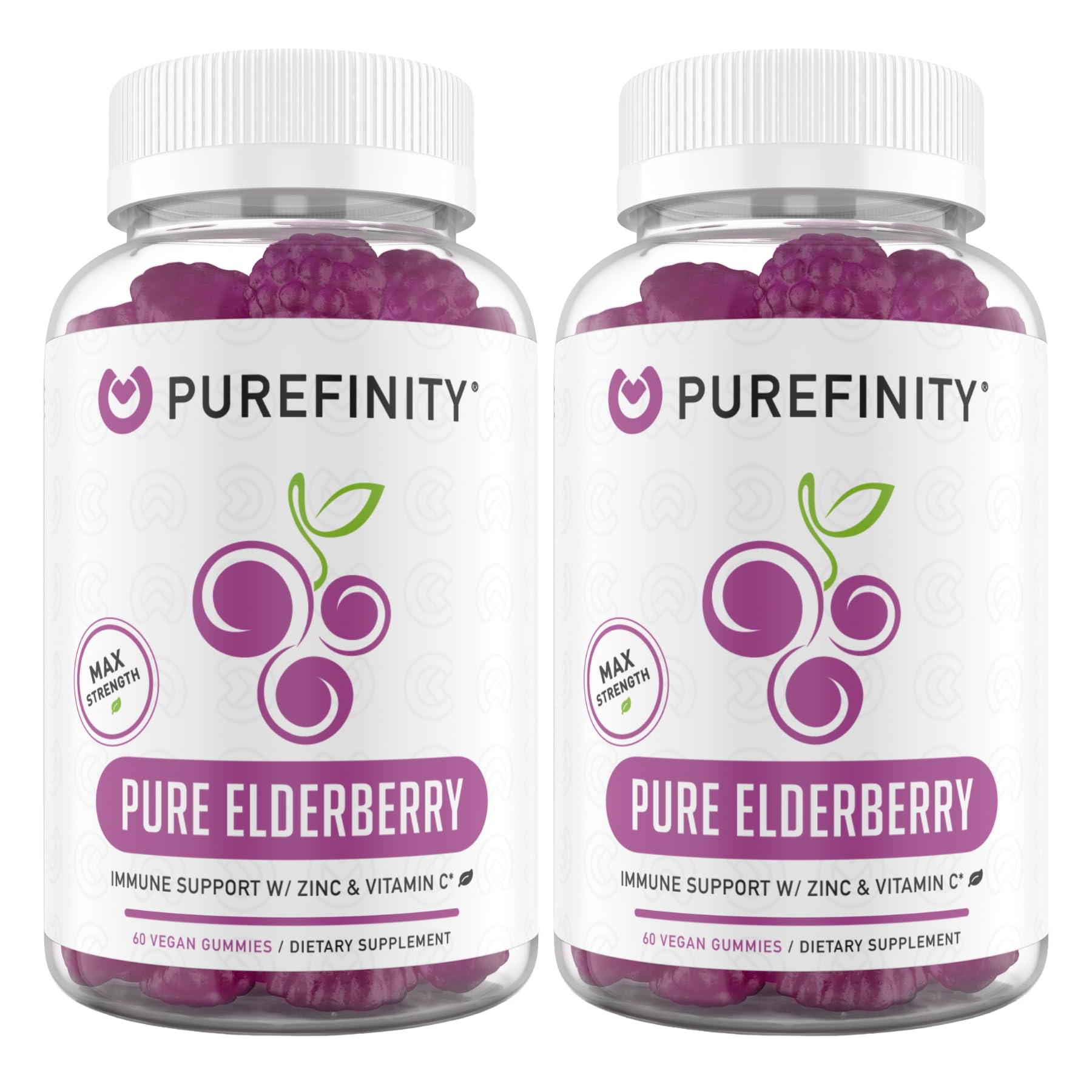 PUREFINITY Elderberry Gummies front view with packaging