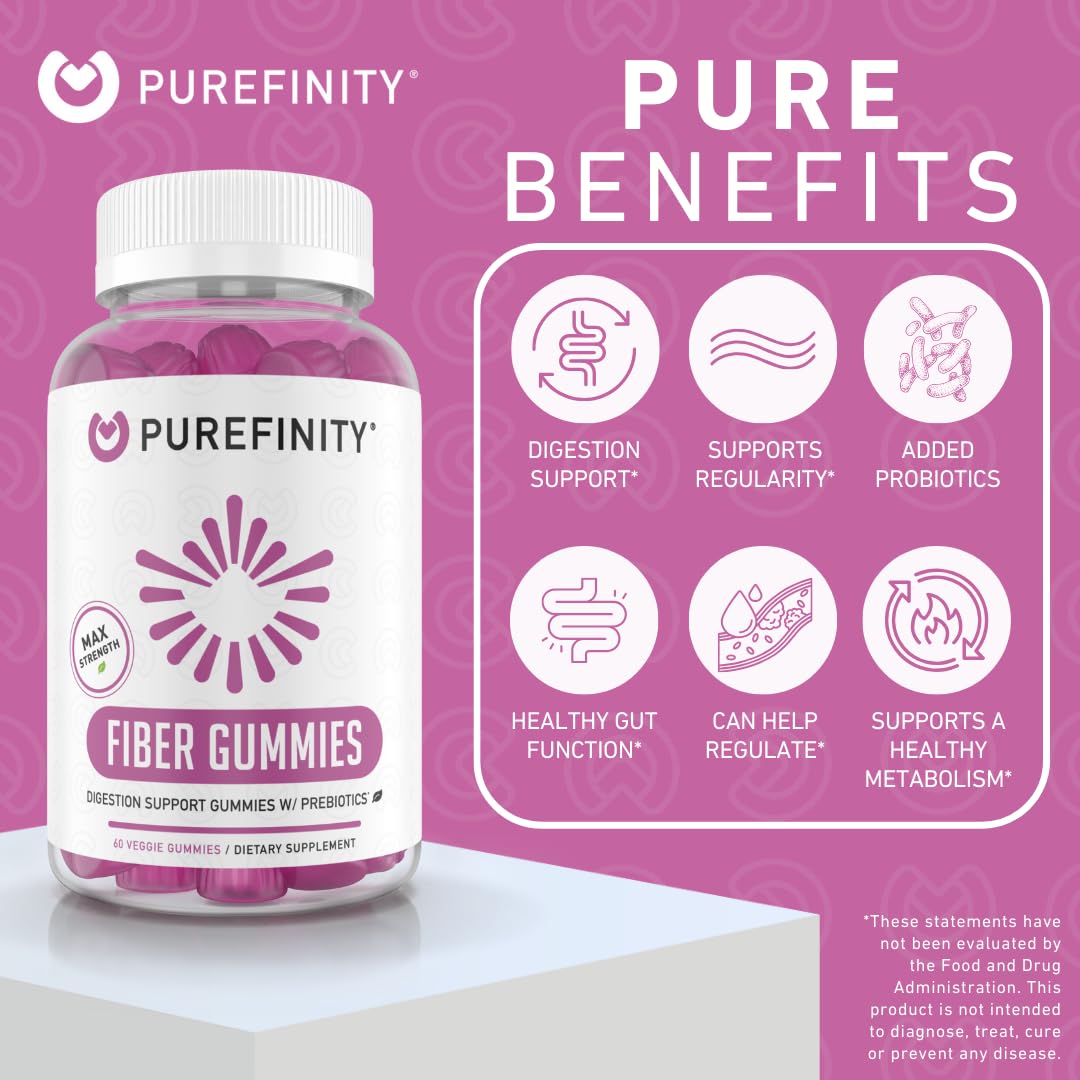 PUREFINITY Inulin FOS Prebiotic Fiber Gummies mixed berry flavour