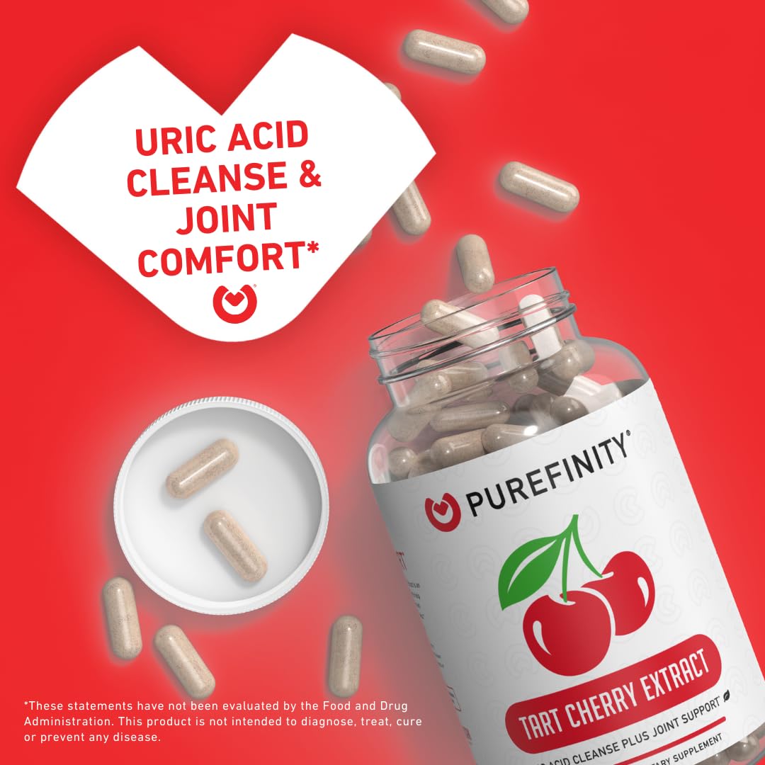 PUREFINITY Tart Cherry Extract Capsules 300mg bottle side view