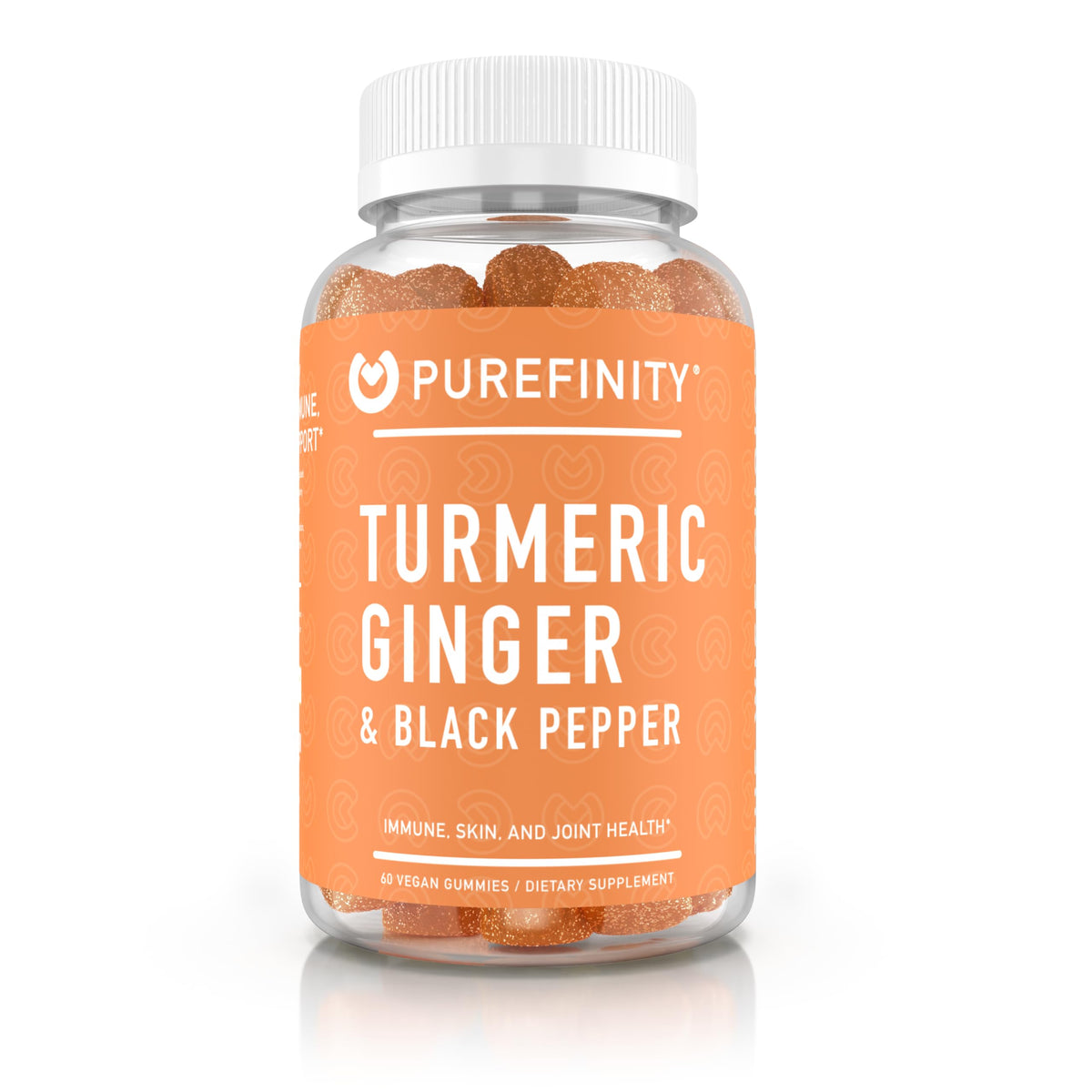 PUREFINITY Turmeric Ginger Gummies front view with packaging
