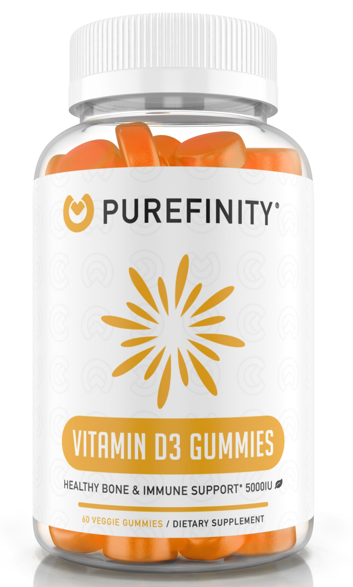 PUREFINITY Vitamin D3 Gummies 5000 IU front view packaging
