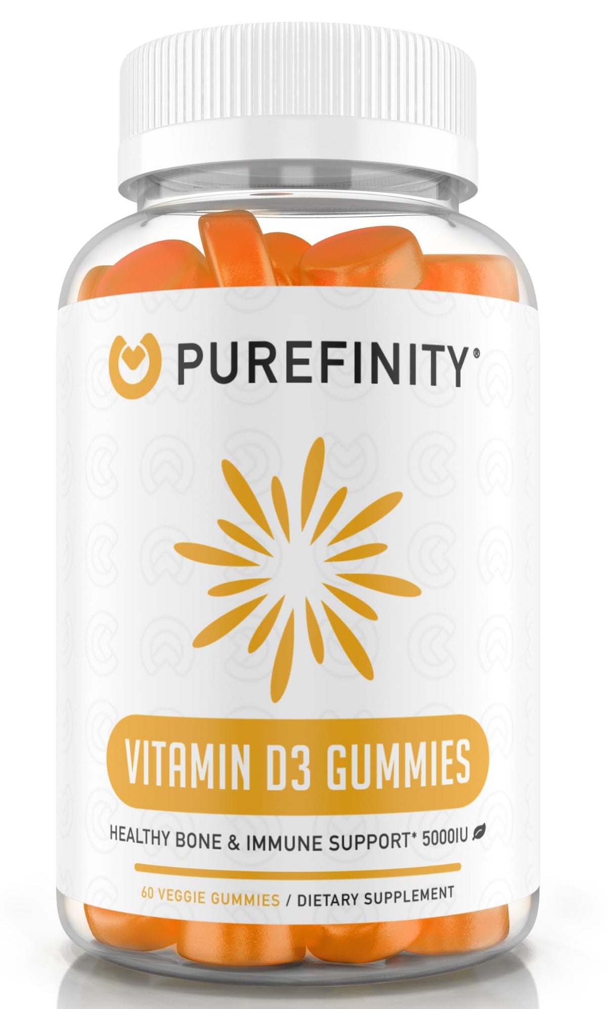 PUREFINITY Vitamin D3 Gummies 5000 IU front view packaging