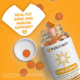 PUREFINITY Vitamin D3 Gummies on a wooden table