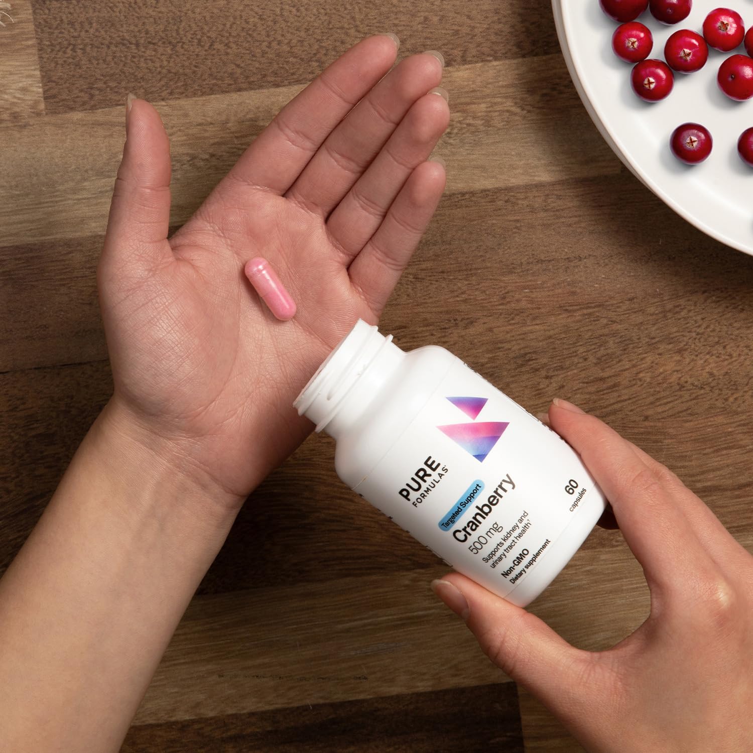 PureFormulas Cranberry 500 mg Capsules close-up of capsules
