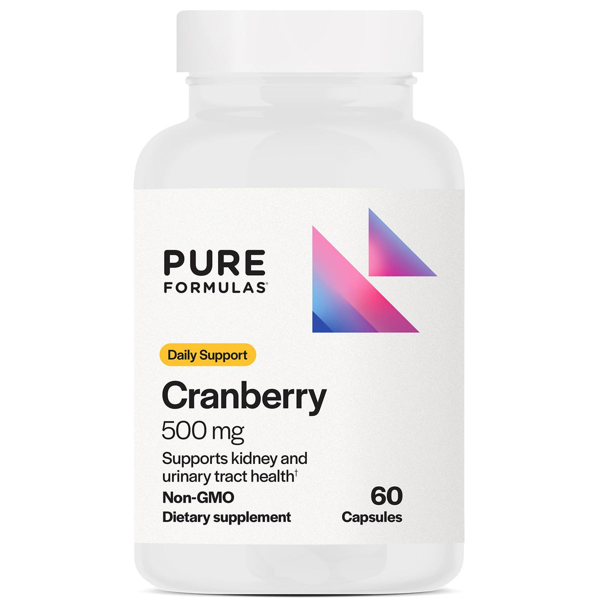 PureFormulas Cranberry 500 mg Capsules front view