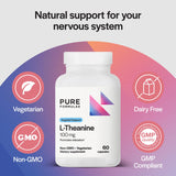 PureFormulas L-Theanine 100 mg capsules bottle with label