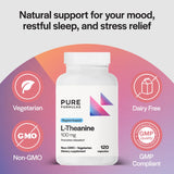 PureFormulas L-Theanine 100 mg capsules bottle with label