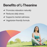 PureFormulas L-Theanine 100 mg capsules on a wooden surface