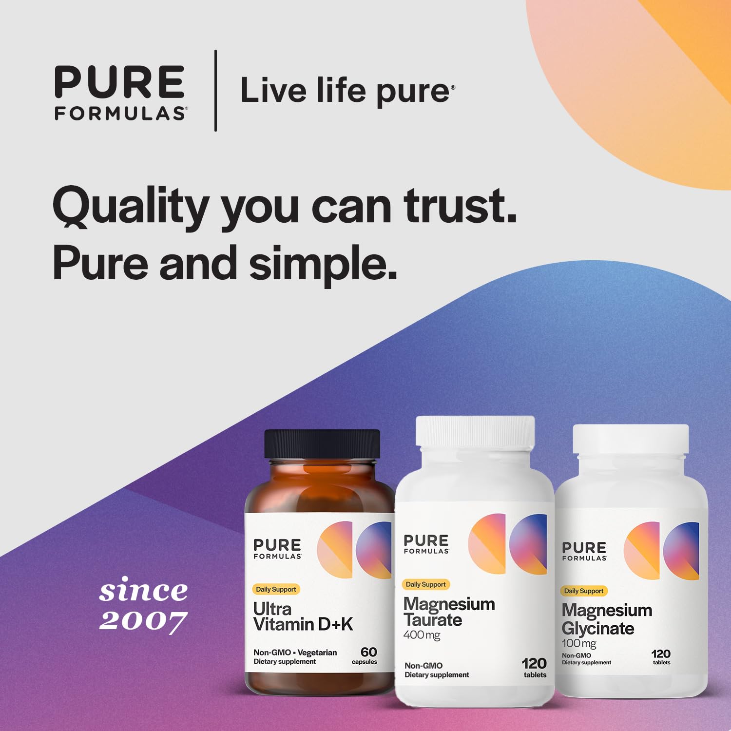 PureFormulas Magnesium + Taurine 120 Tablets on a wooden table