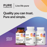 PureFormulas Magnesium + Taurine 120 Tablets on a wooden table