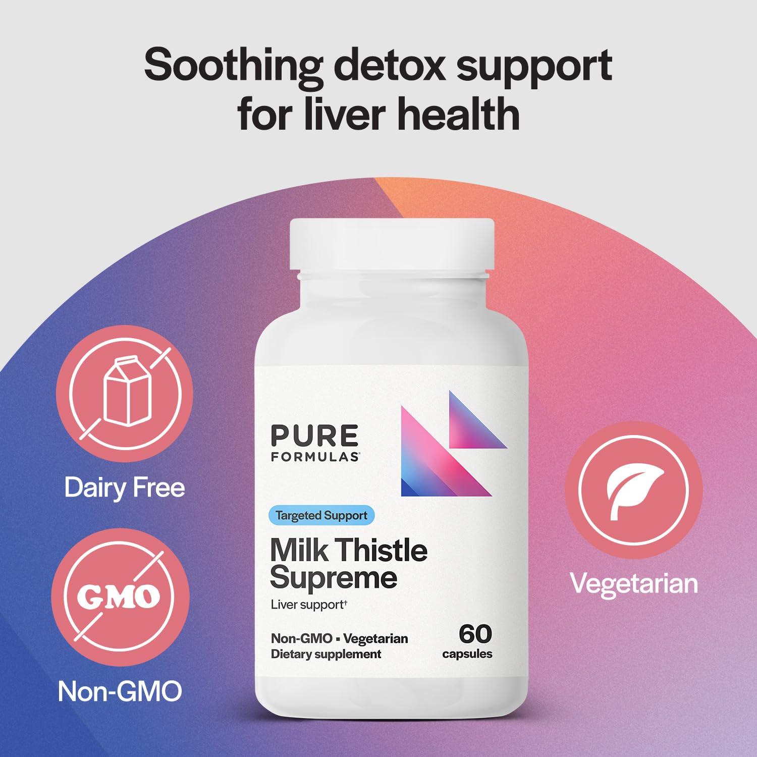 PureFormulas Milk Thistle Capsules 250mg bottle with label