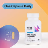 PureFormulas Milk Thistle Capsules 250mg capsules on a table