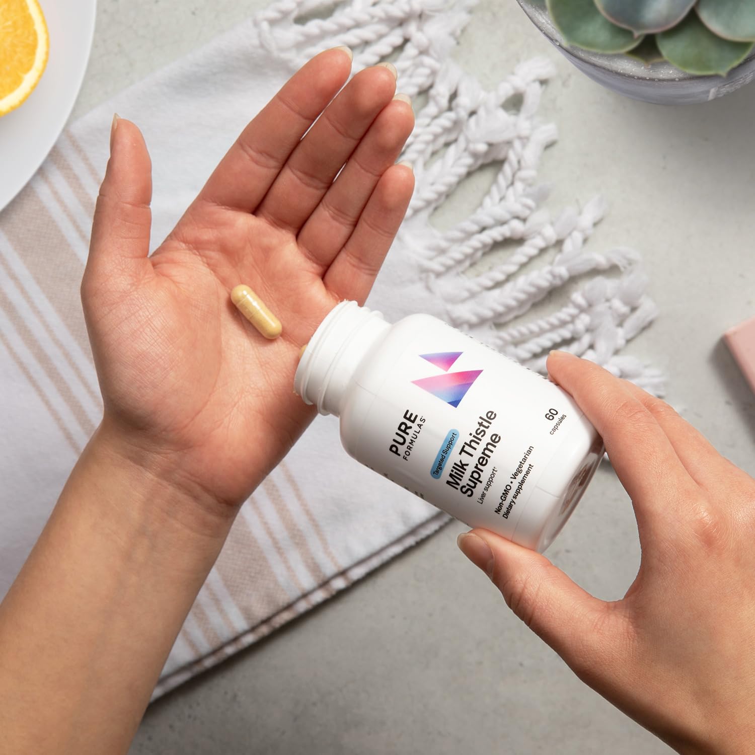 PureFormulas Milk Thistle Capsules 250mg lifestyle scene