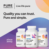PureFormulas Milk Thistle Capsules 250mg with measuring spoon