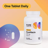 PureFormulas Niacin 500mg supplement capsule close-up