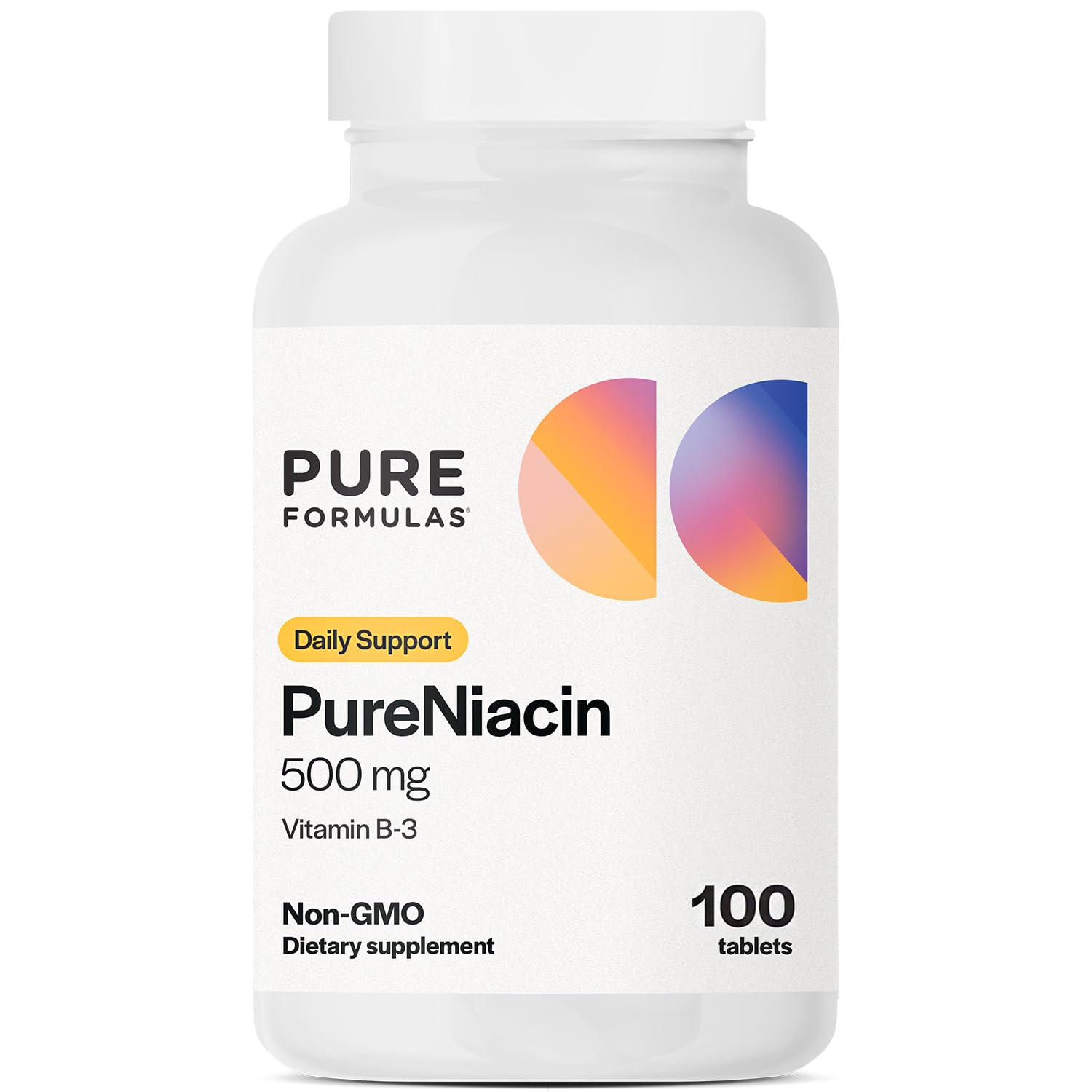 PureFormulas Niacin 500mg supplement front view