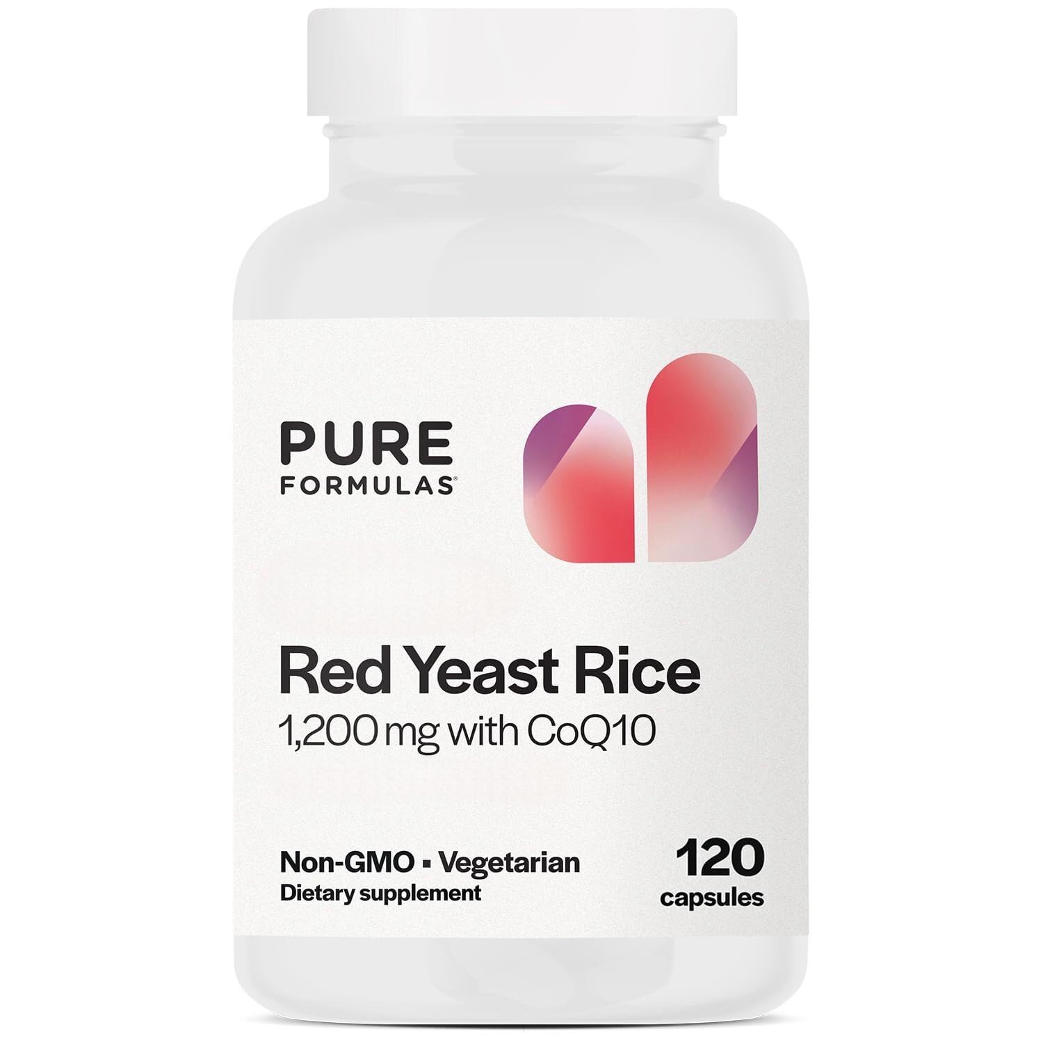 PureFormulas Red Yeast Rice CoQ10 bottle front view