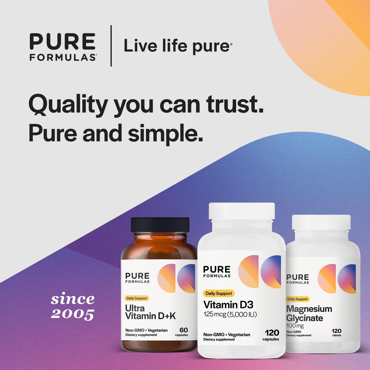 PureFormulas Vitamin D3 5000 IU capsule size comparison