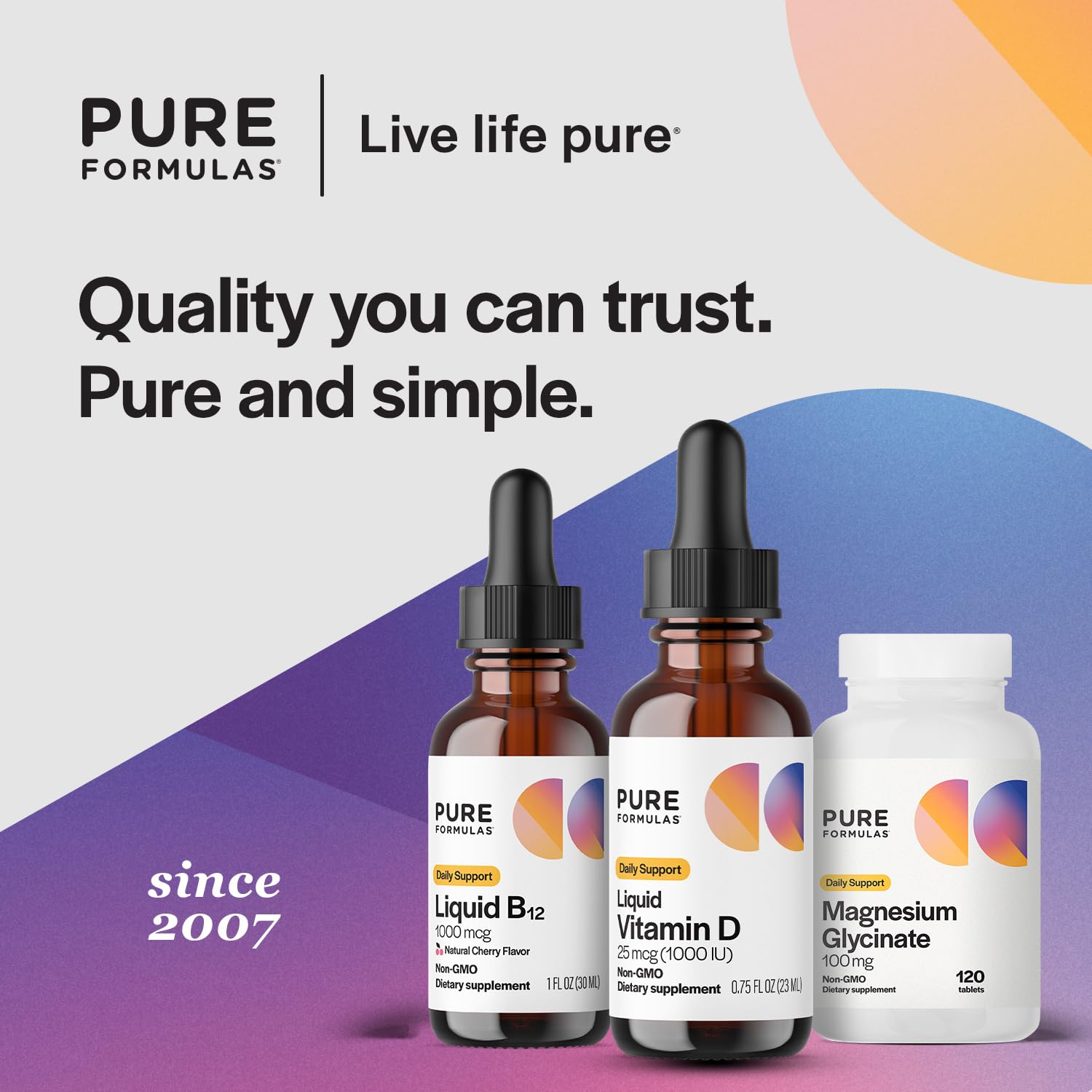 PureFormulas Vitamin D3 Liquid Drops with other supplements