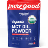 PureGood Organic MCT Oil Powder front view in resealable pouch