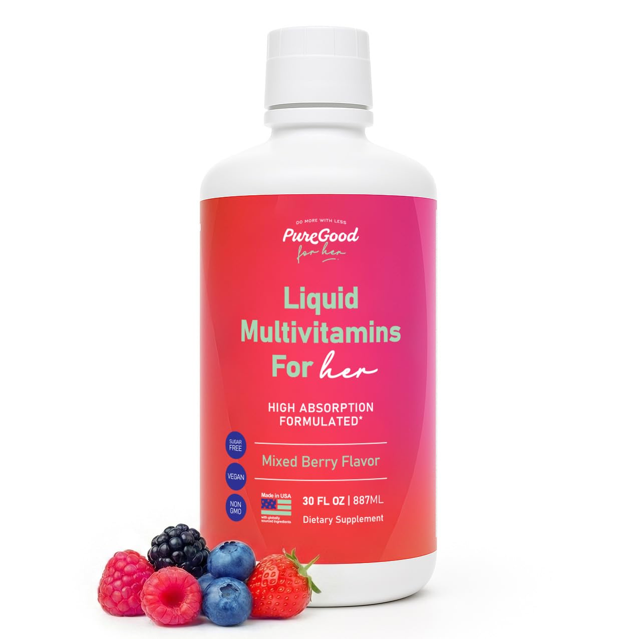 PureGood Women's Liquid Multivitamin 70+ Nutrients front view