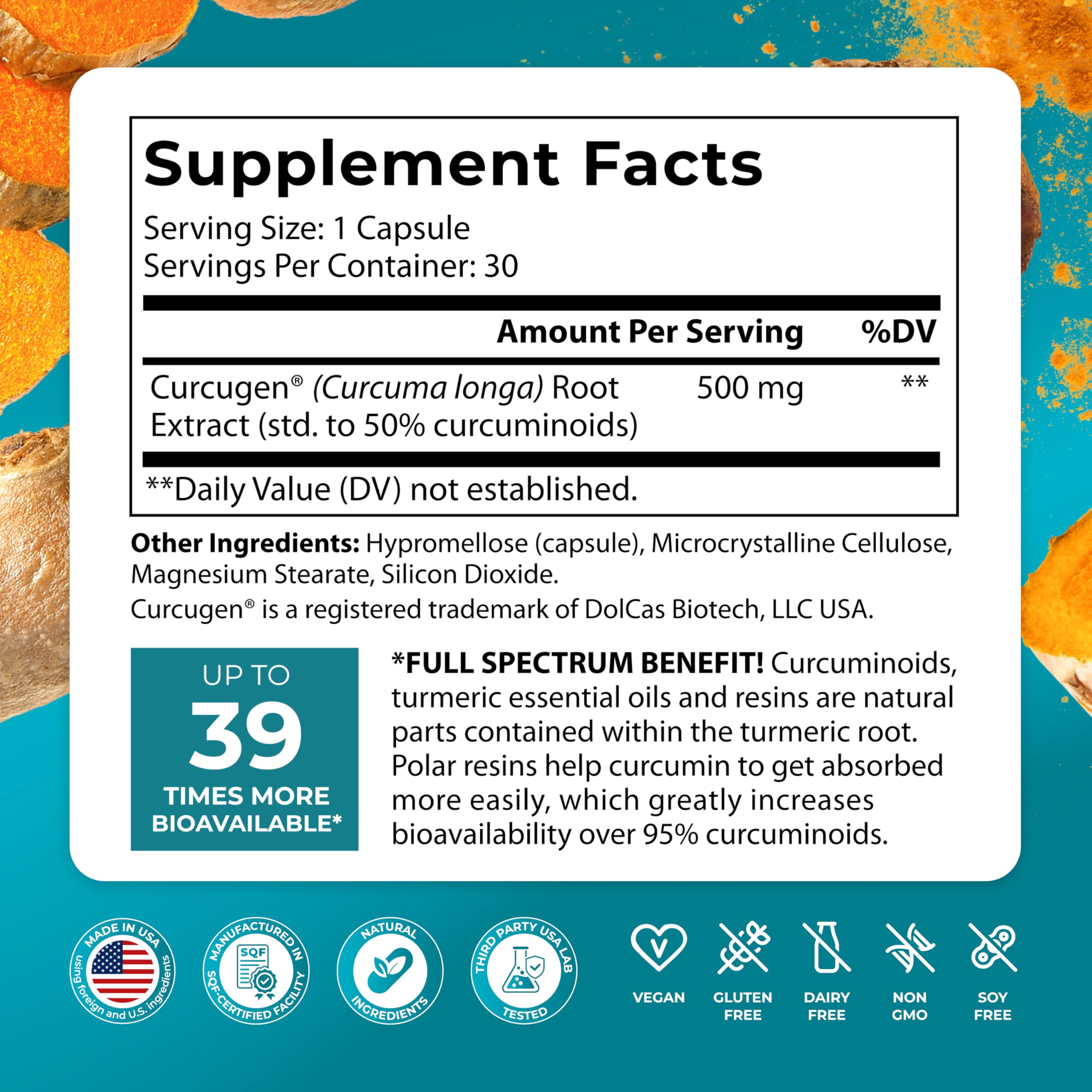 PUREHEALTH RESEARCH Curcumin Supplement bottle side view