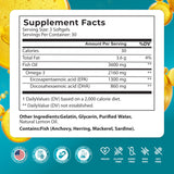PUREHEALTH RESEARCH Omega-3 Fish Oil Softgels back view