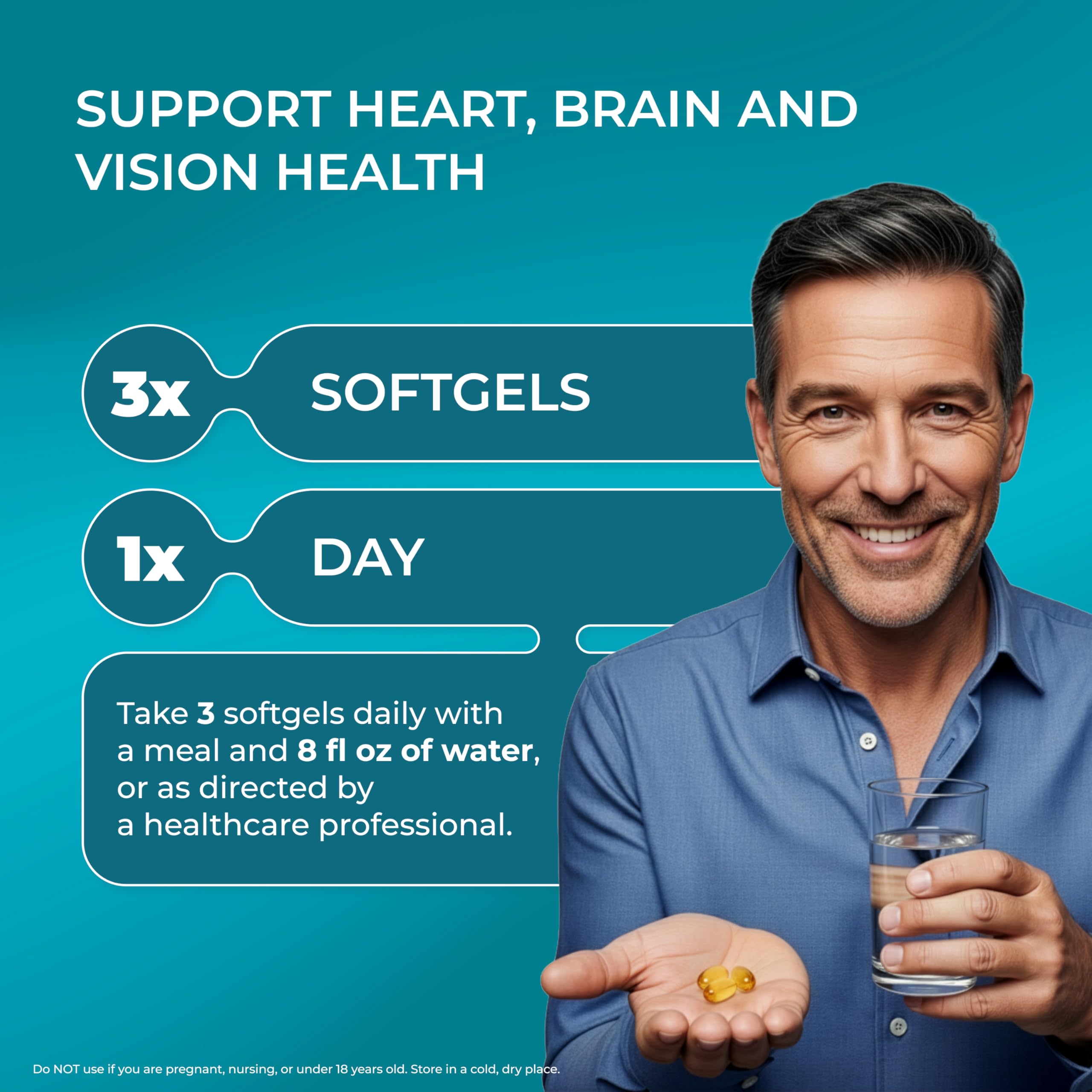 PUREHEALTH RESEARCH Omega-3 Fish Oil Softgels close-up of softgel