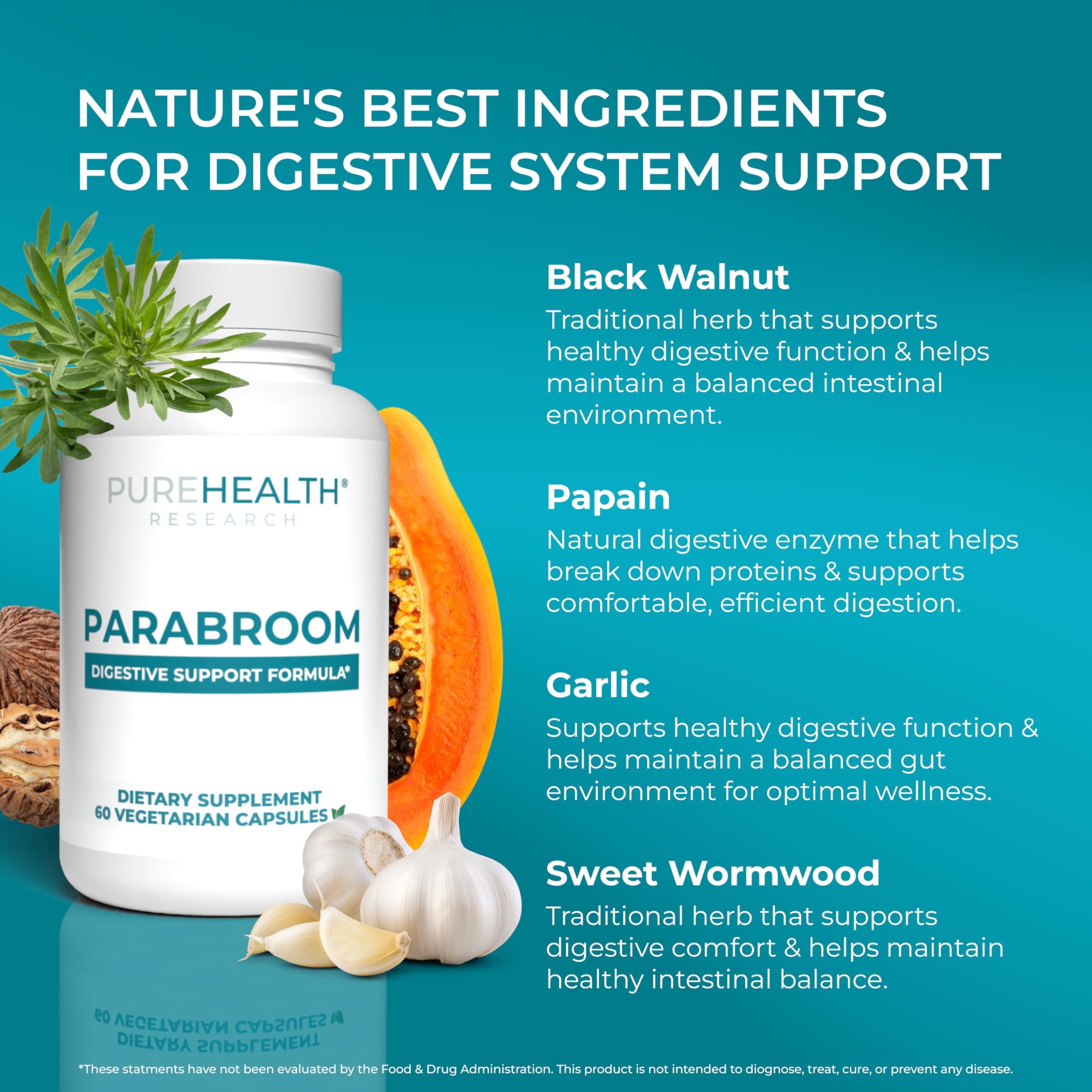 PUREHEALTH RESEARCH Parabroom Herbal Supplement ingredients list