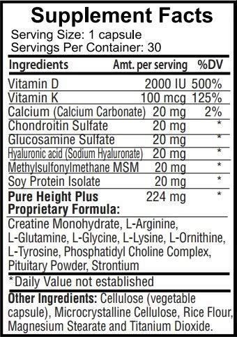 PureHeight Plus+ capsules in a glass of water