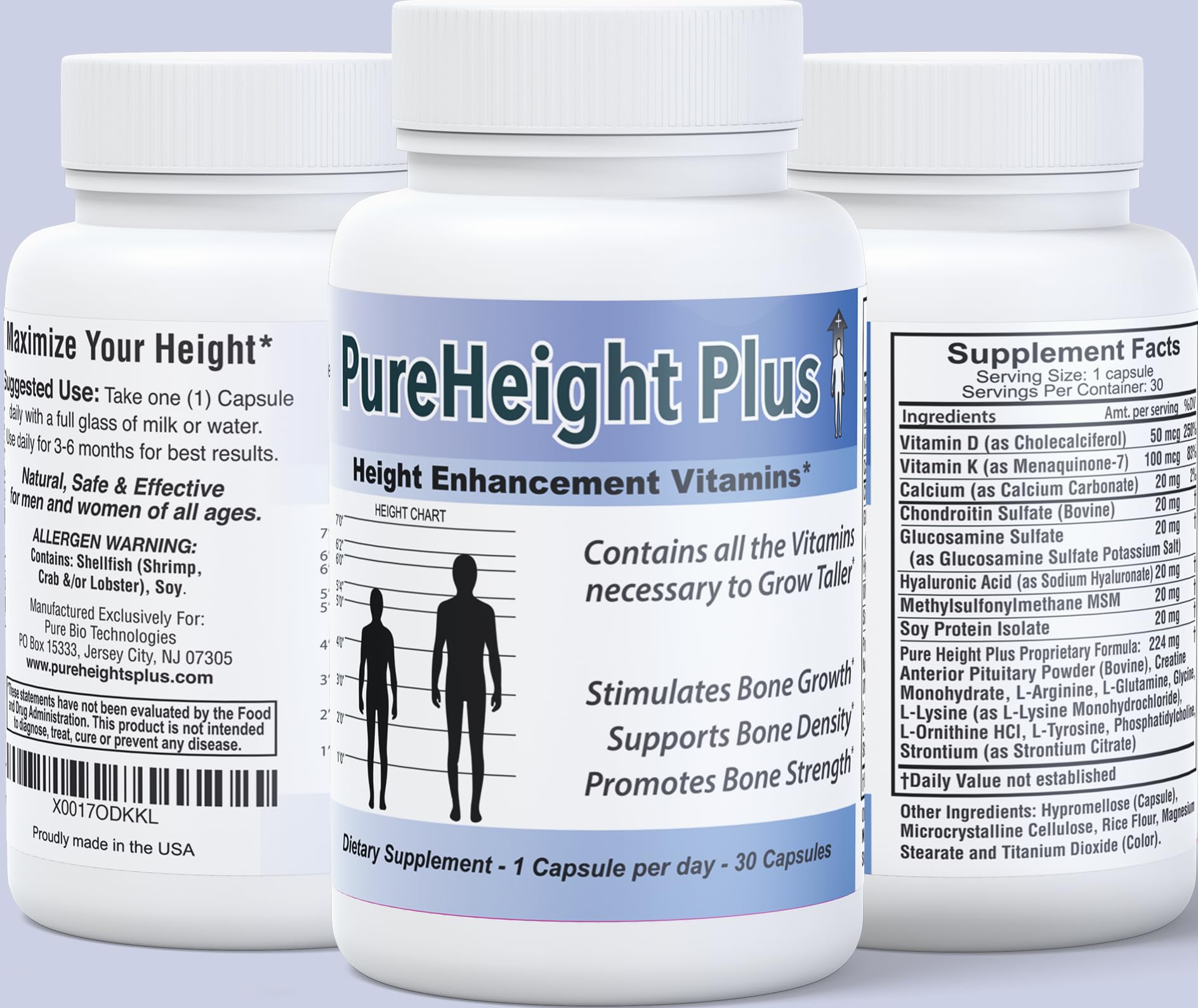 PureHeight Plus+ capsules showing the size and shape