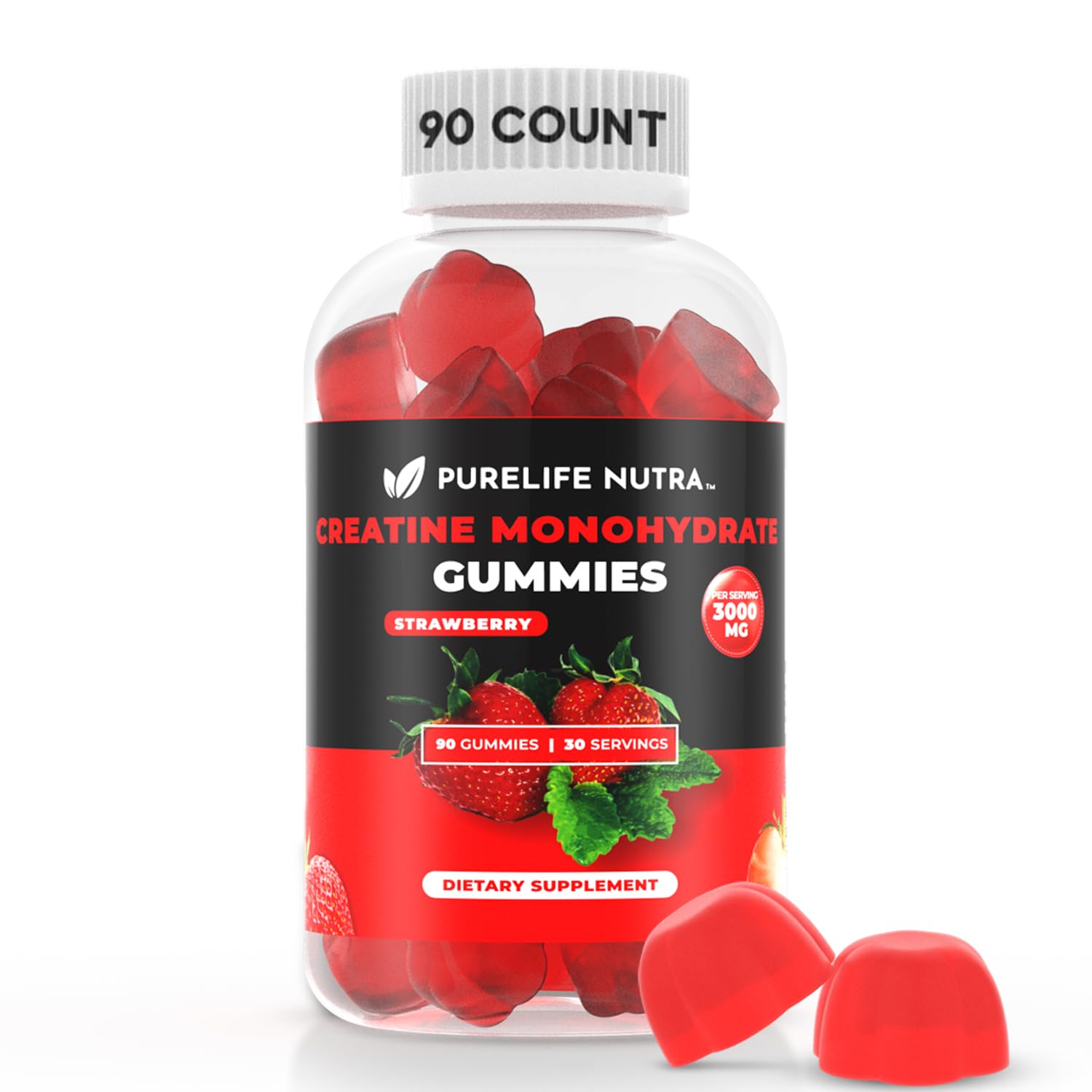 PureLife Nutra Creatine Monohydrate Gummies packaging front view
