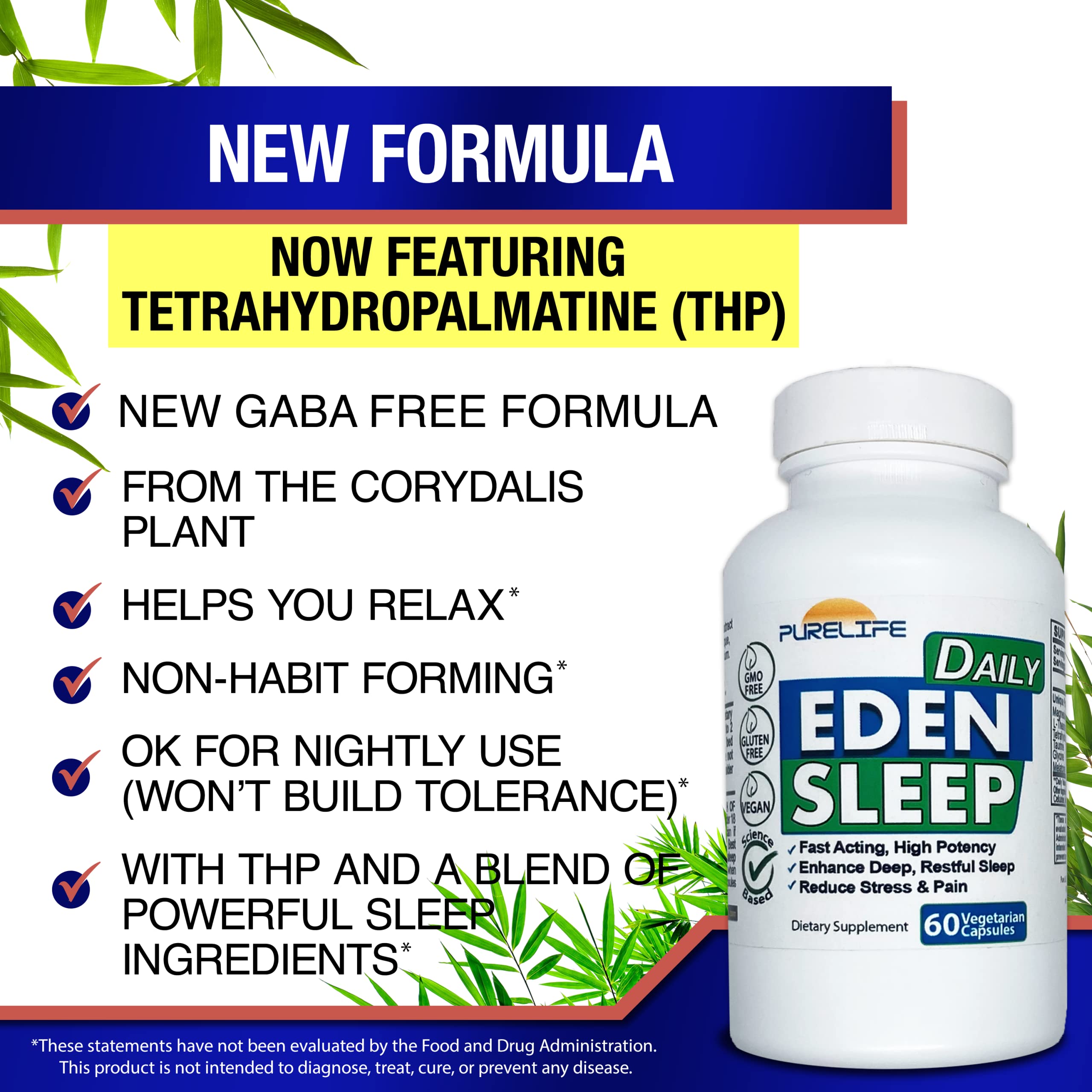 PureLife Supplements Eden Sleep Capsules bottle side view