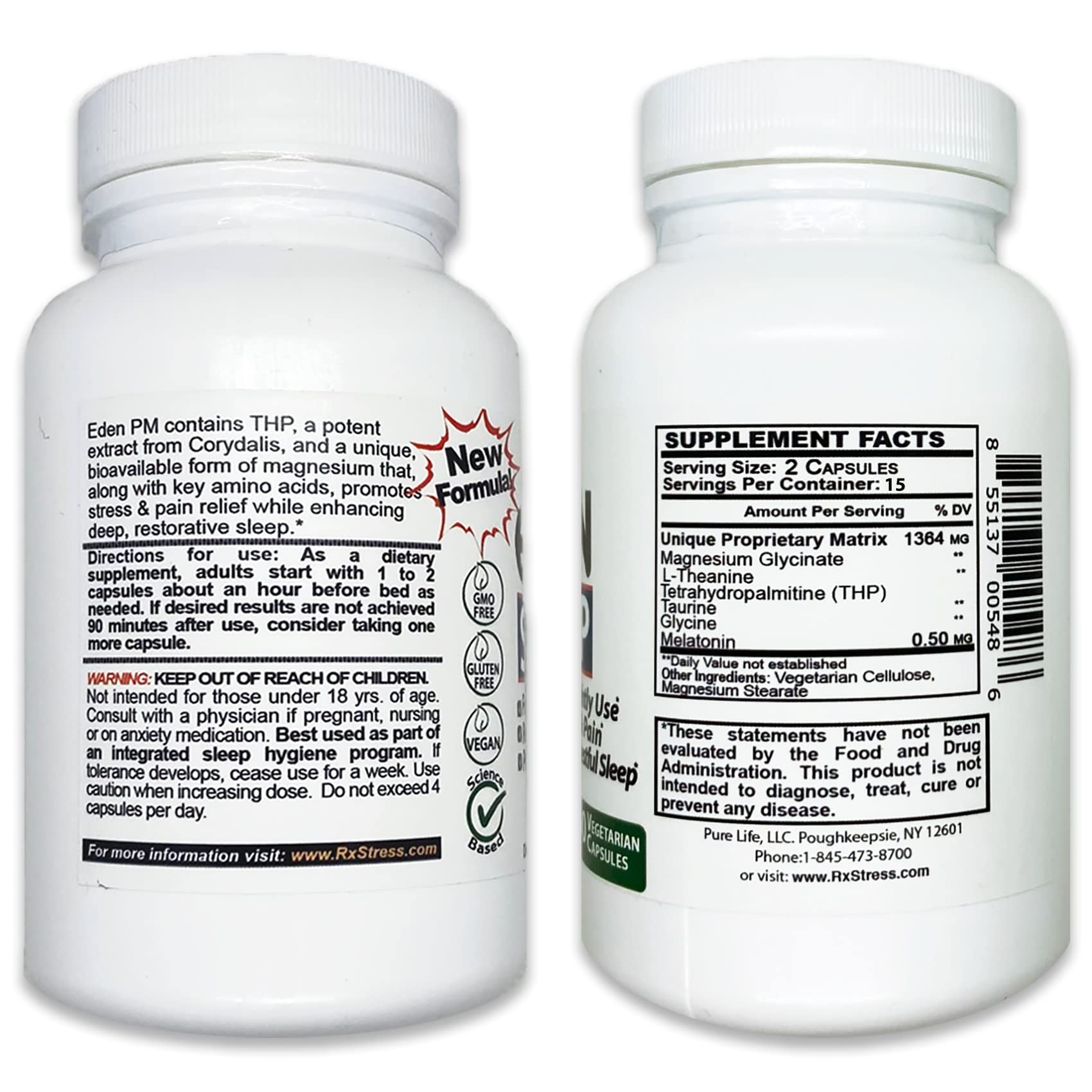 PureLife Supplements Eden Sleep Capsules packaging details