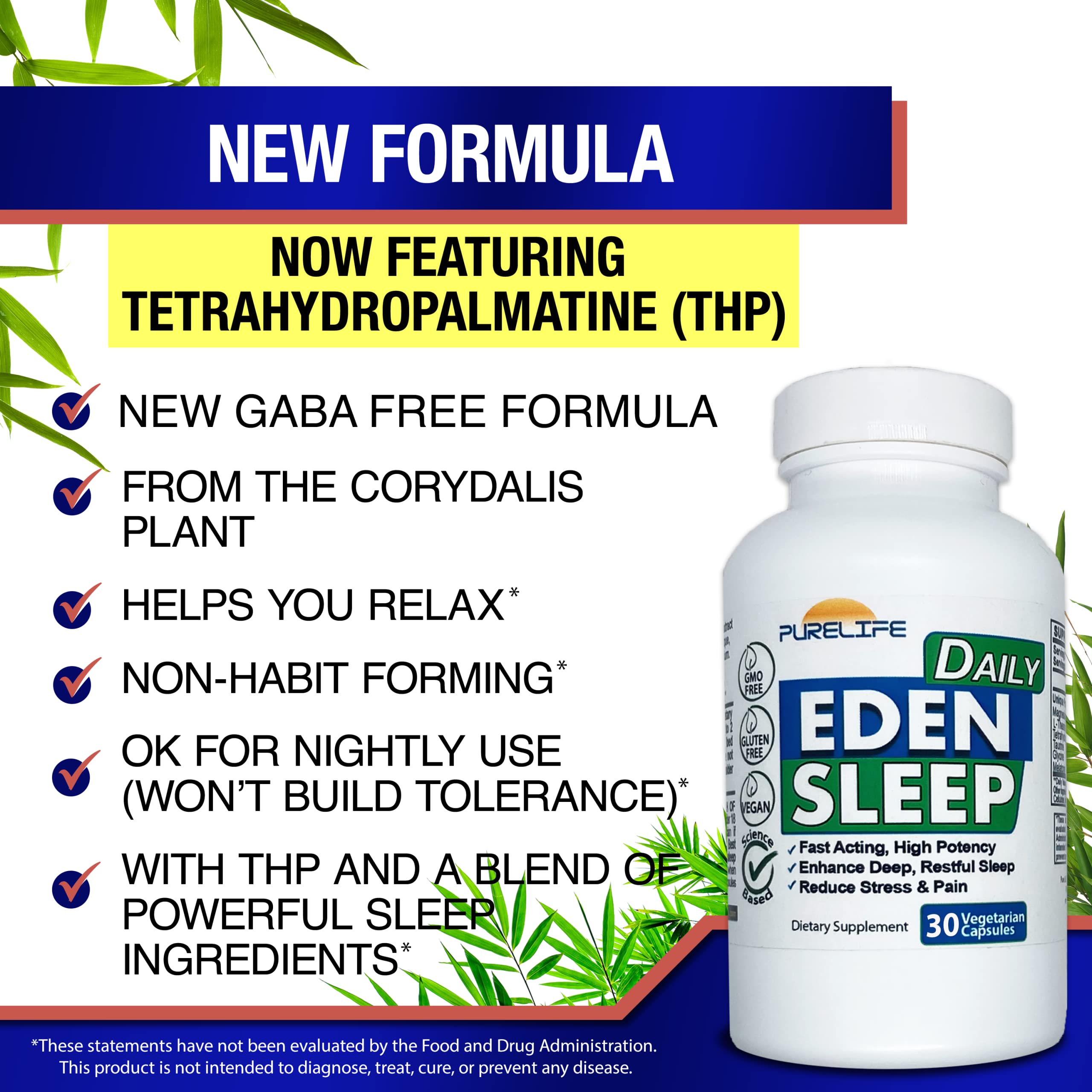 PureLife Supplements Eden Sleep Capsules side view showing label