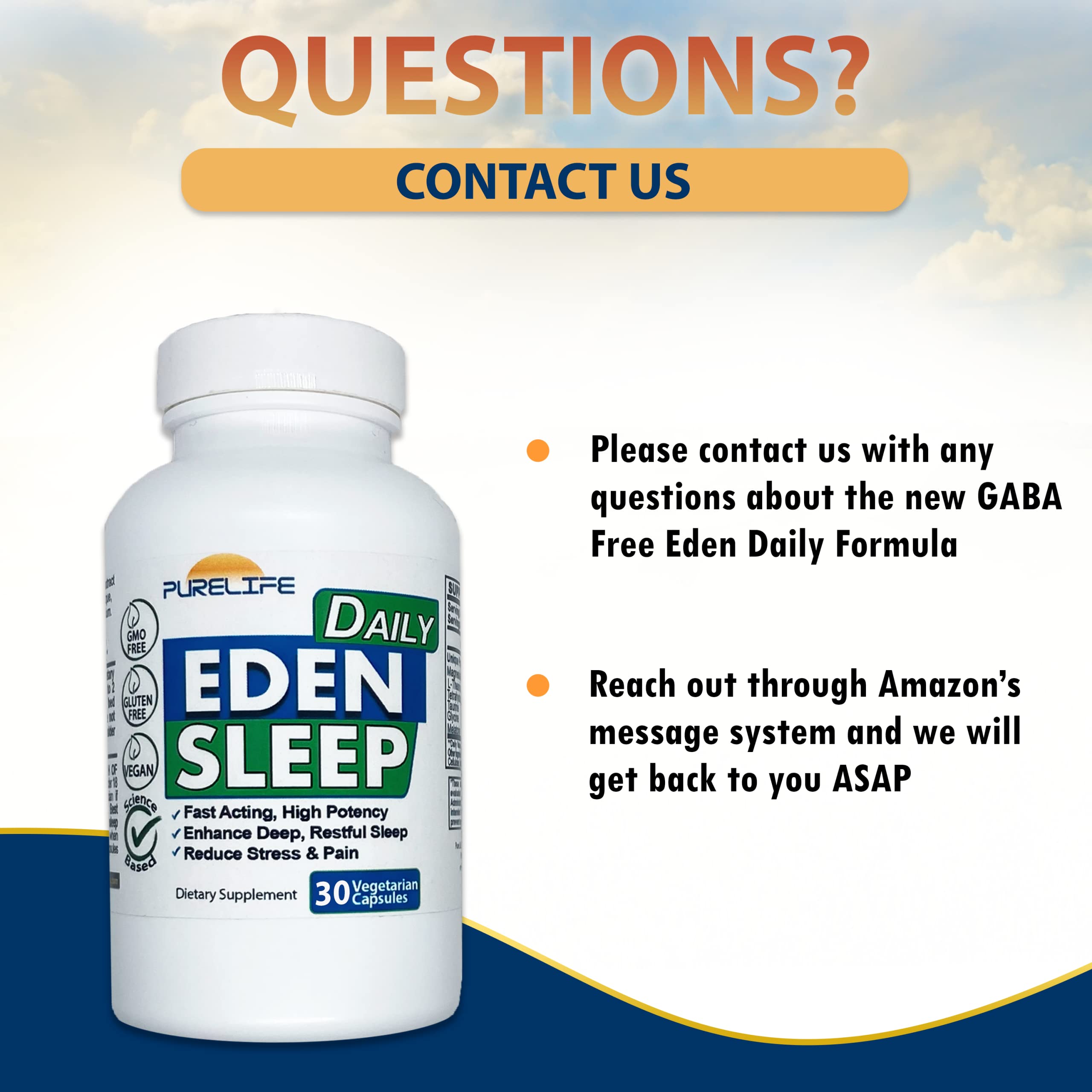 PureLife Supplements Eden Sleep Capsules with a measuring spoon