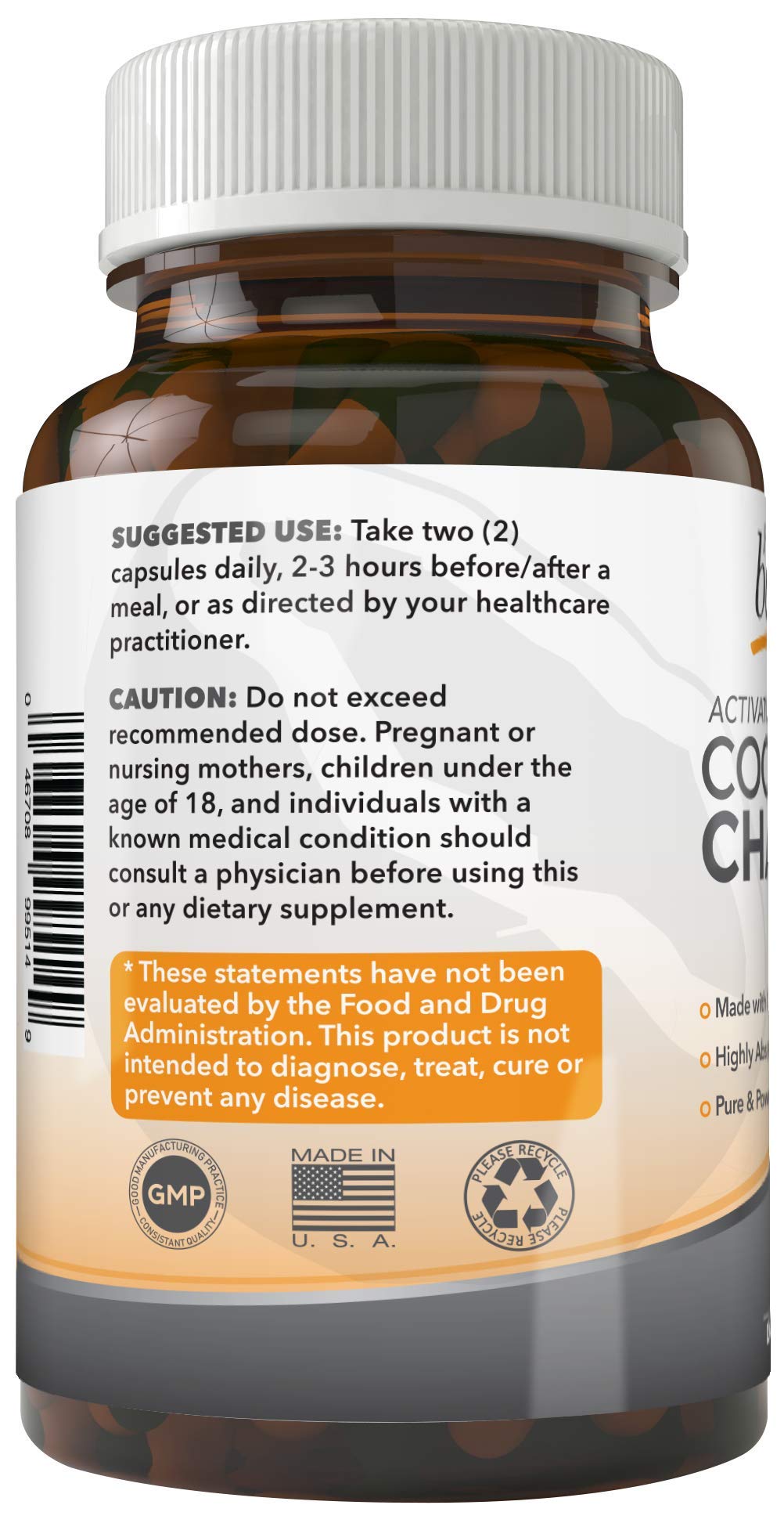 PURELY beneficial Activated Coconut Charcoal Capsules packaging