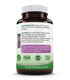 PURELY beneficial Milk Thistle Supplement 500mg capsules on a wooden table