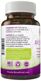 PURELY beneficial Resveratrol Supplement ingredients list on packaging