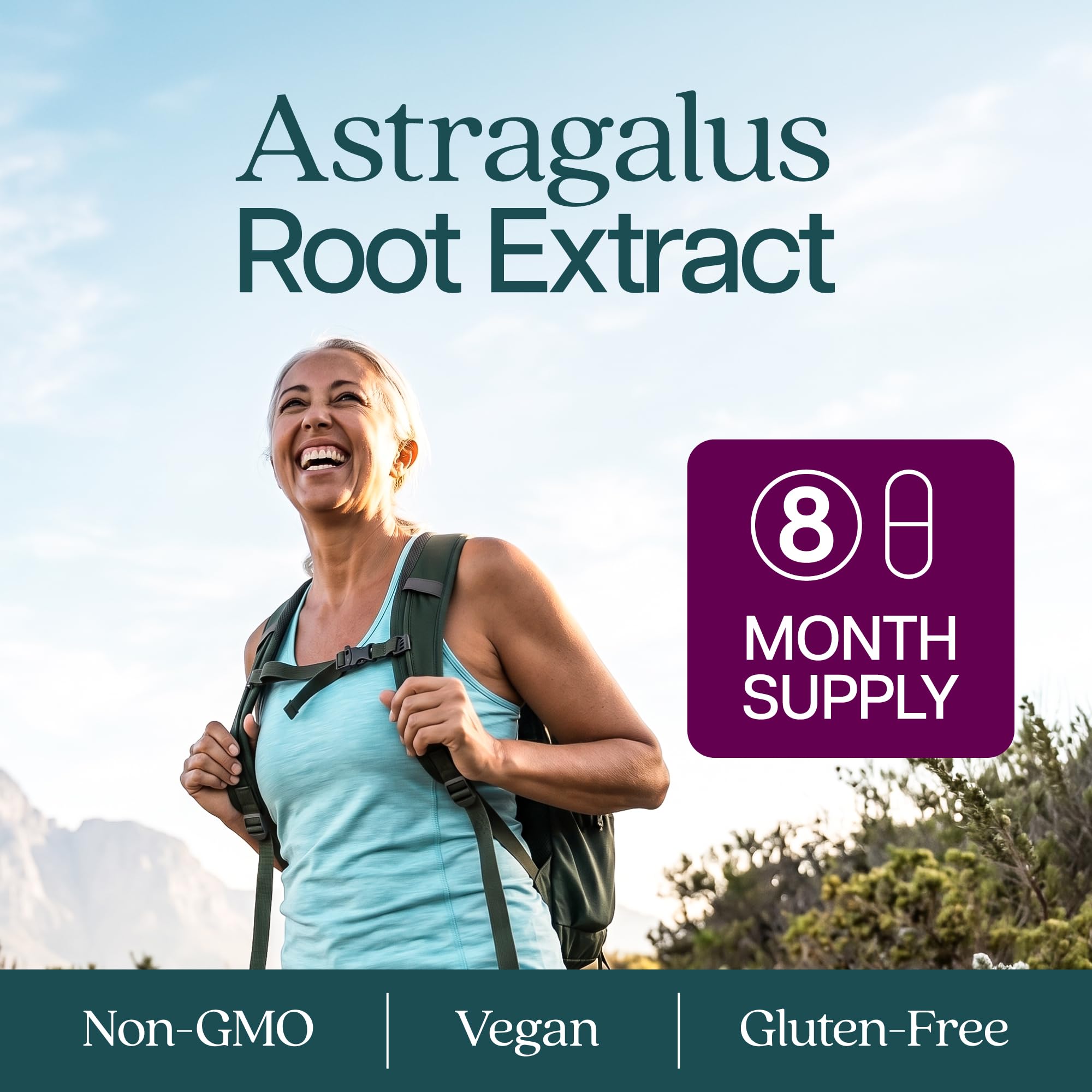 Purely Holistic Astragalus Root Capsules side view showing label
