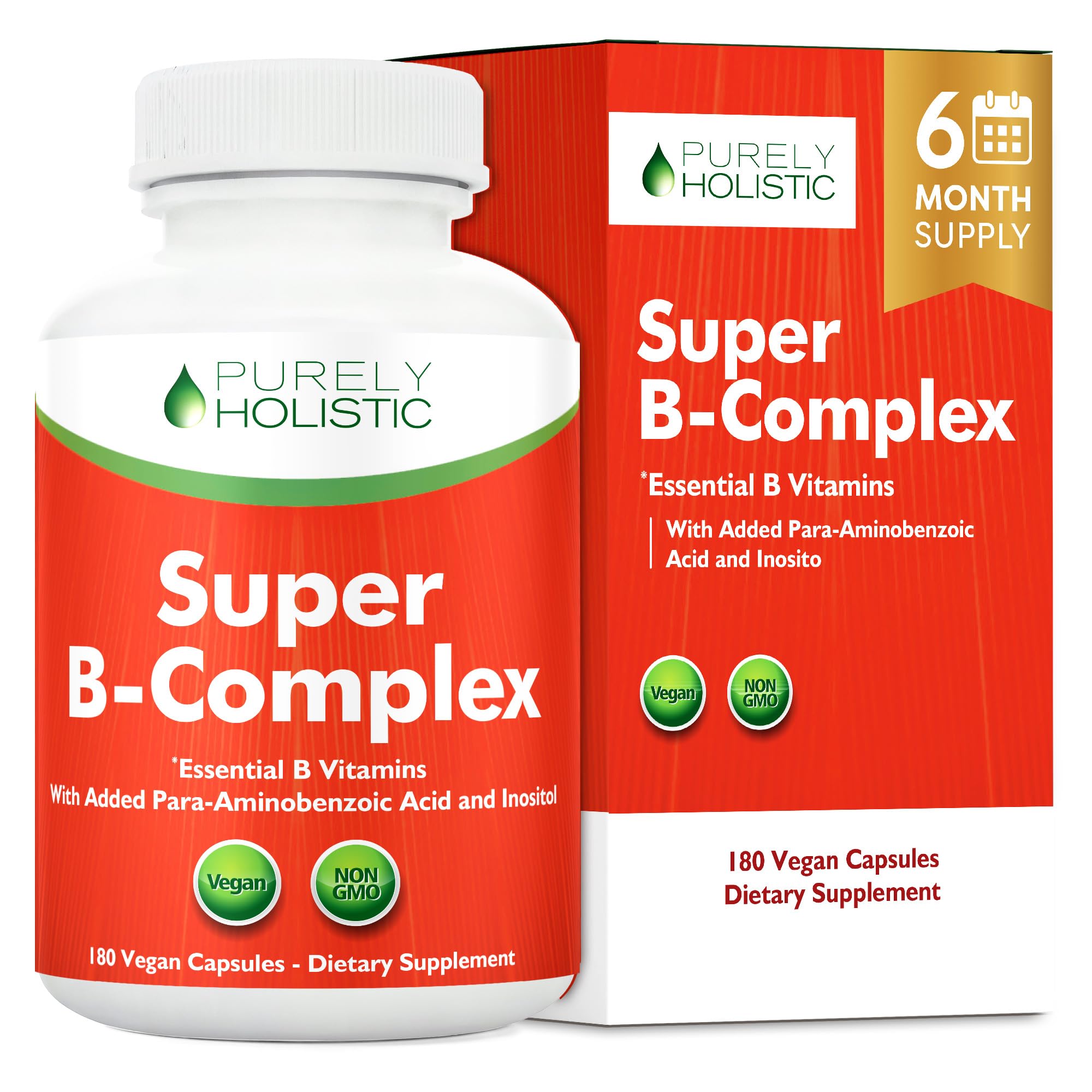 Purely Holistic B-Complex 180 capsules front view