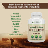 Purely Holistic Beef Liver Supplement 750mg bottle with label