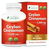 Purely Holistic Ceylon Cinnamon Capsules 225 count front view